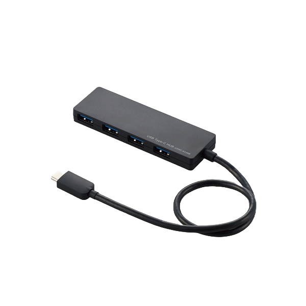 エレコム ELECOM USB3.1(Gen1)HUB/Type-C/Aメス4ポート/バスパワー/30cmケーブル/ブラック |  スマート家電／IoTを進めるならトレテク公式通販サイト