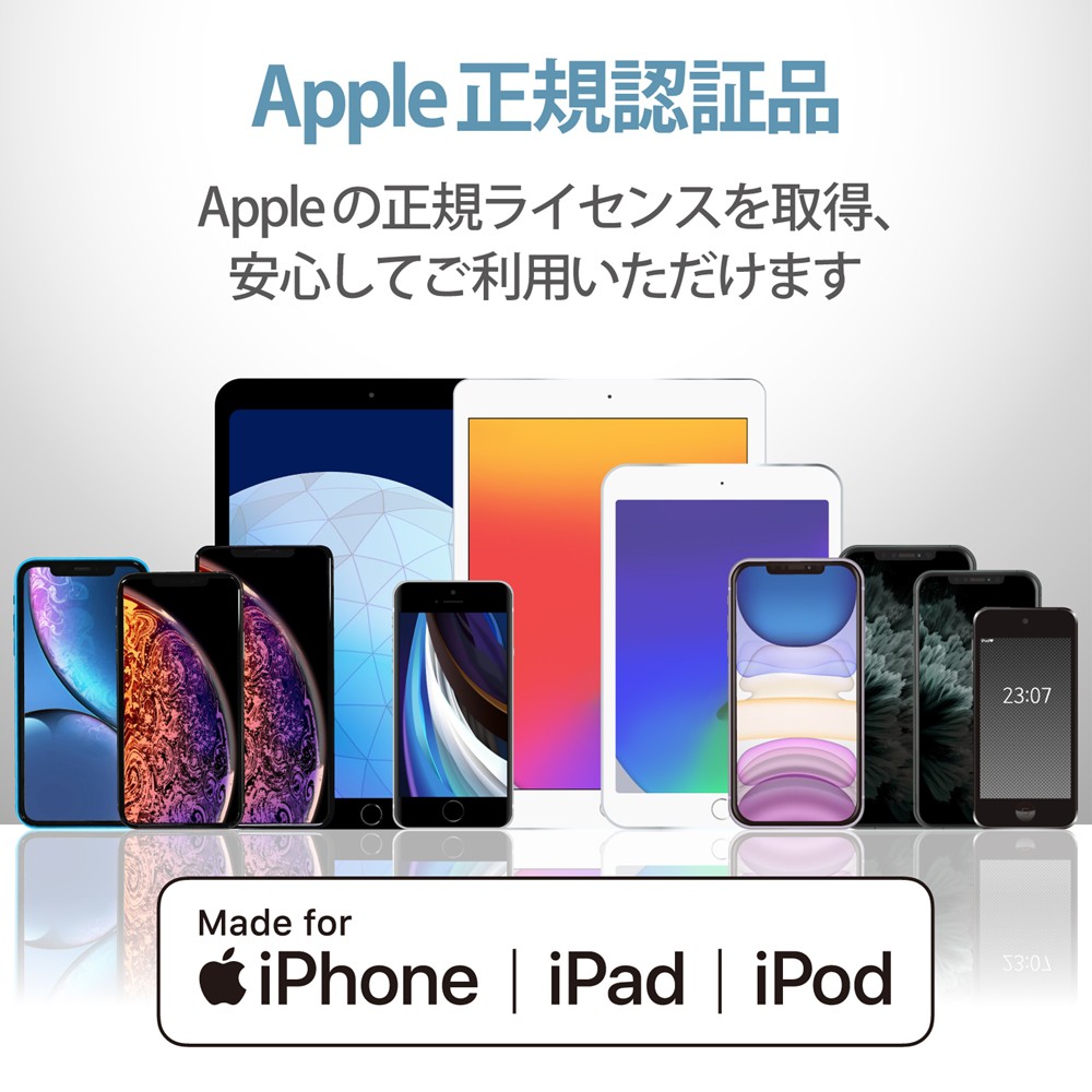 iPhone 充電ケーブル ライトニングケーブル 0.1m MFi認証 超急速