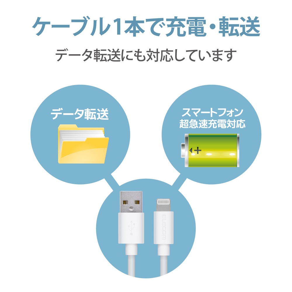 iPhone 充電ケーブル ライトニングケーブル 0.1m MFi認証 超急速