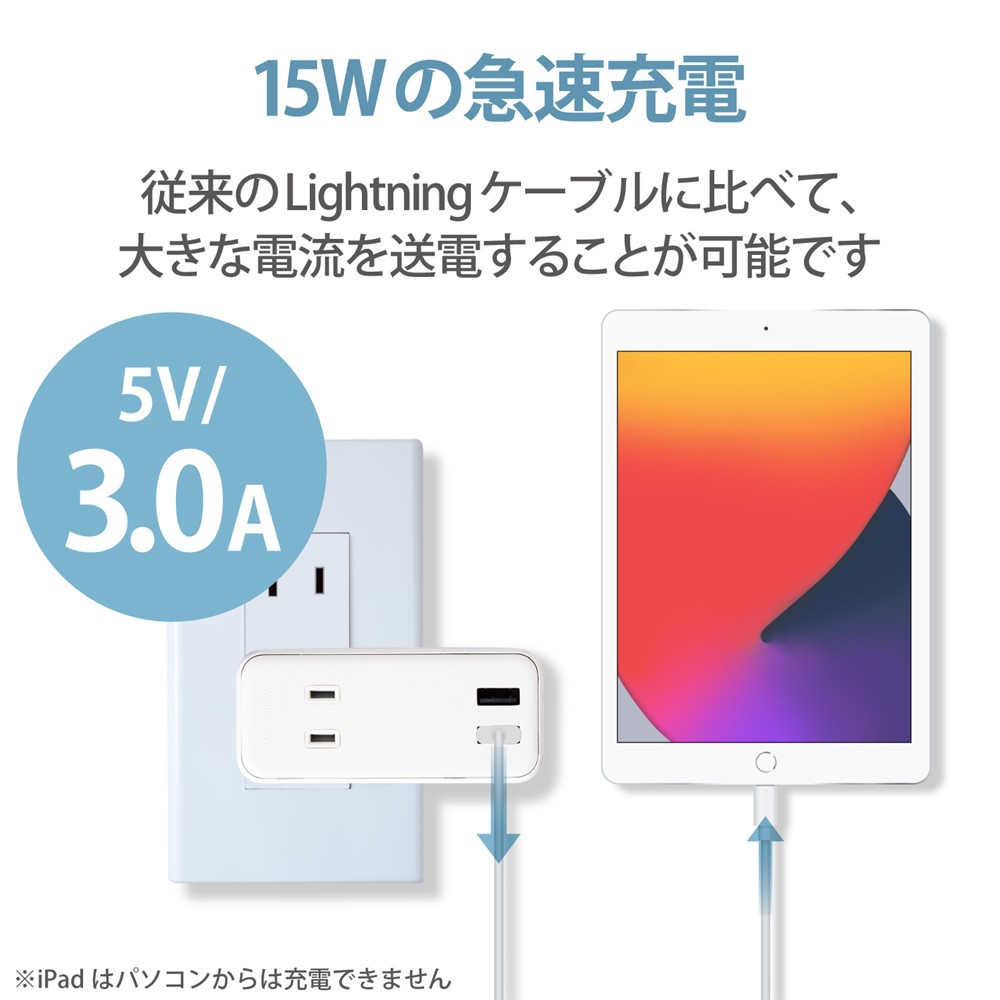 iPhone 充電ケーブル ライトニングケーブル 1.5m MFi認証 超急速 ホワイト iPhone/iPad/iPod/AirPods各種対応  Lightning 【公式】トレテク！ソフトバンクセレクション オンラインショップ SoftBank SELECTION