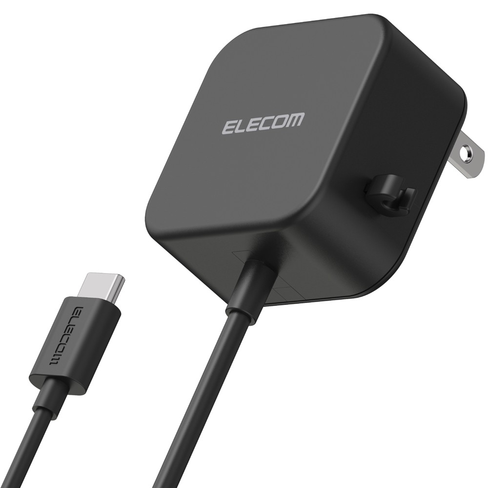 エレコム ELECOM AC充電器/USB-C/ケーブル一体型/1.5m/ブラック