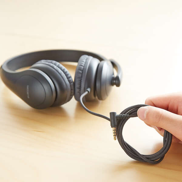 ELECOM ヘッドセット 子供用 両耳 マイクアーム付 4極 有線 1.2m 