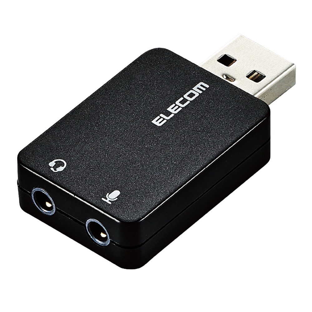エレコム ELECOM USB-AADC01BK USBオーディオ変換アダプタ/ブラック