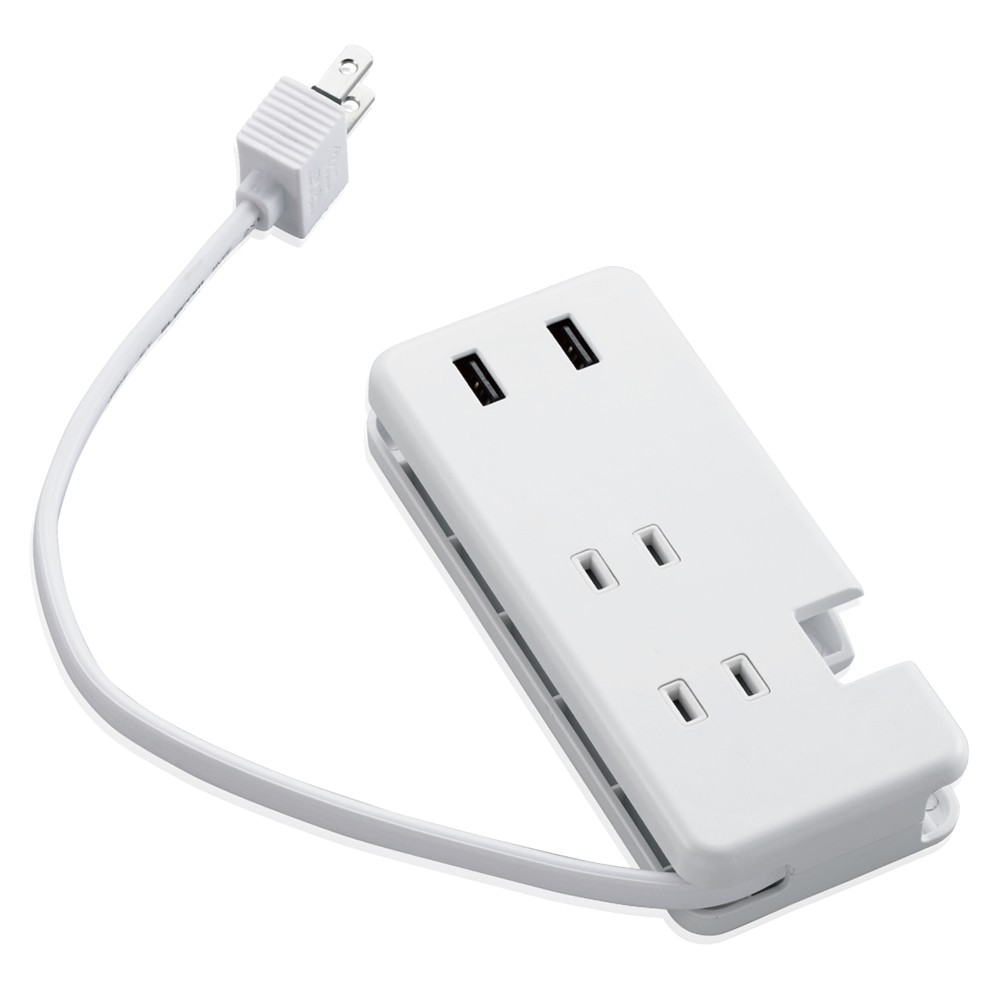USB充電器 USBコンセント USBA×2ポート AC×3個口 ケーブル収納 ほこり防止シャッター ホワイト
