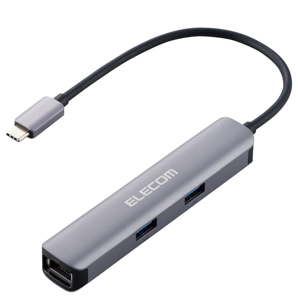 ドッキングステーション Type-C接続 USBA×3ポート HDMI×1ポート LANポート付 アルミ筐体 スリム シルバー ドッキングハブ