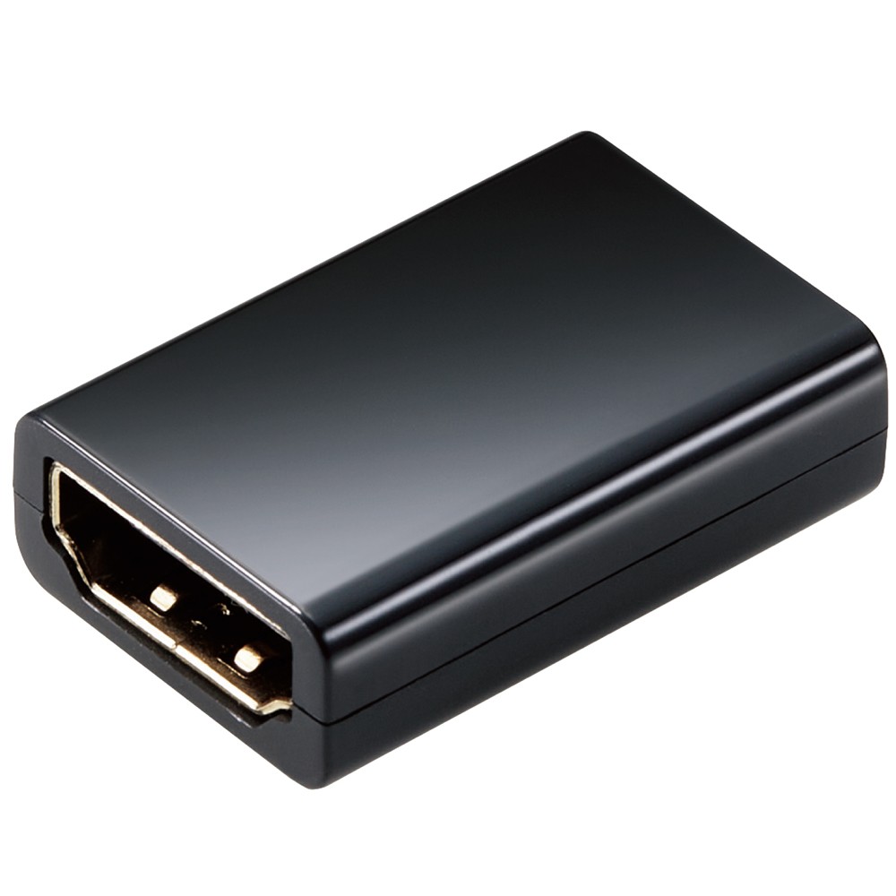 HDMI アダプタ 延長 金メッキ 4K 60p スリムタイプ EU RoHS指令準拠 ブラック