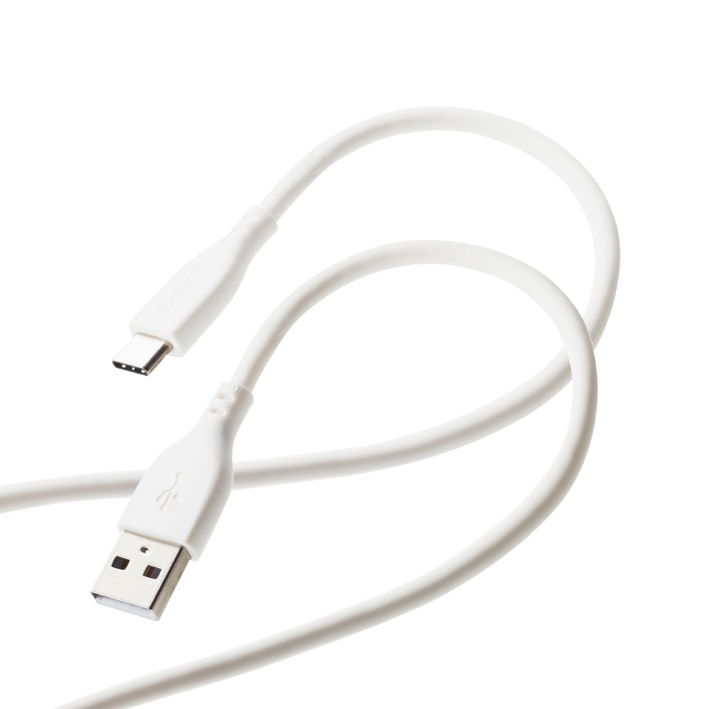 USB-A to USB Type-Cケーブル/なめらか/1m/ホワイト