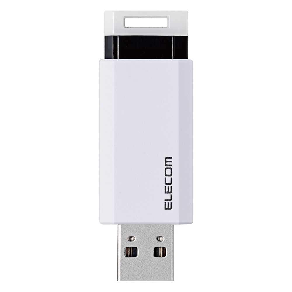 USBメモリ 128GB USB3.1(Gen1)対応 ノック式 ストラップホール付 ホワイト