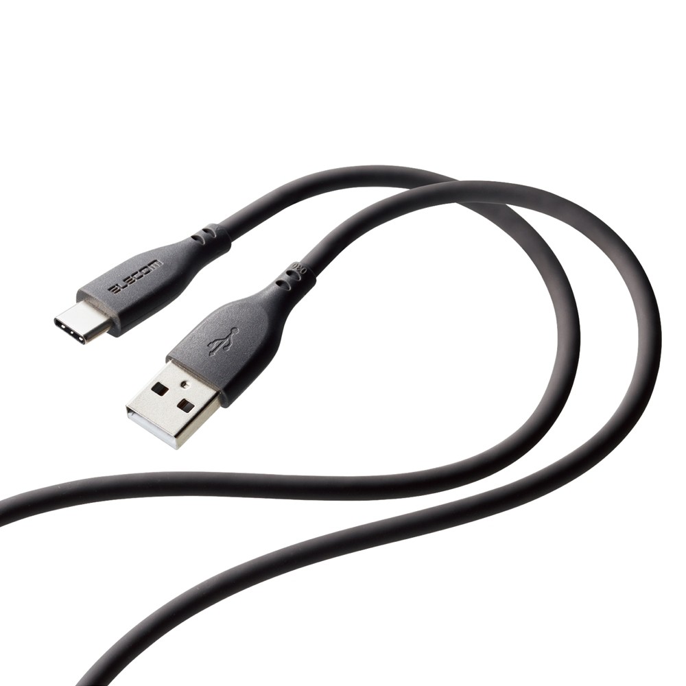 USB-A to USB Type-Cケーブル/なめらか/1m/グレー
