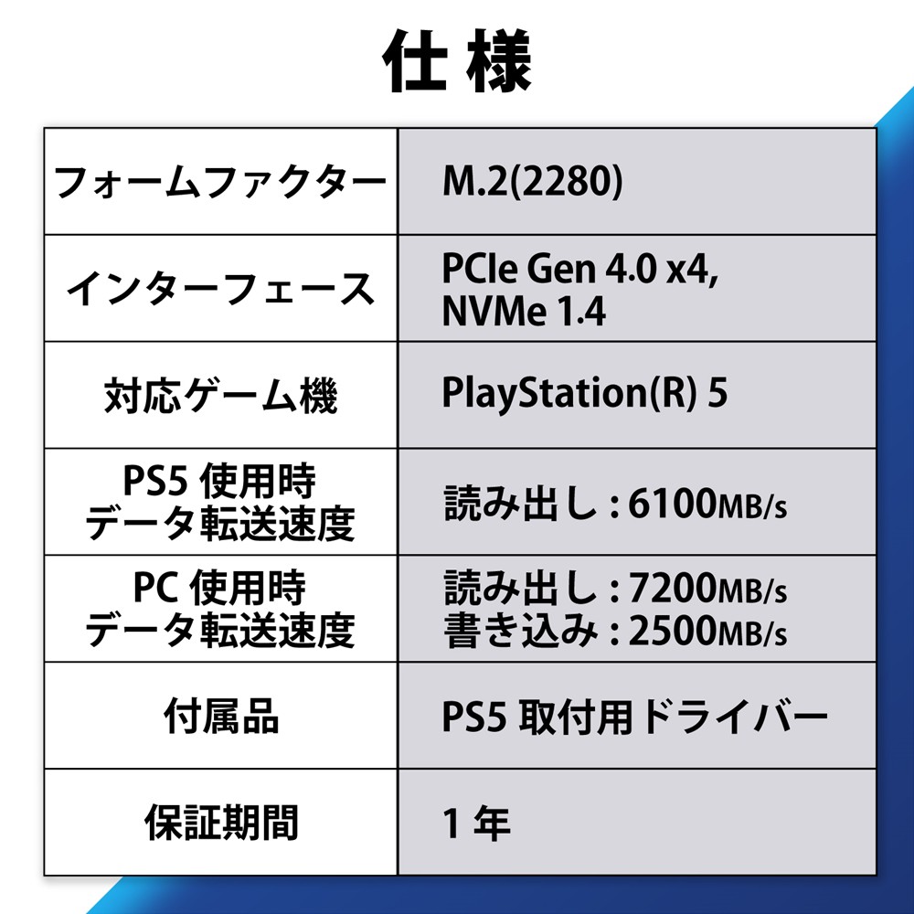 SSD 内蔵 1TB M.2 2280 PCIe Gen4.0 x4 【 PS5 PlayStation5 】専用
