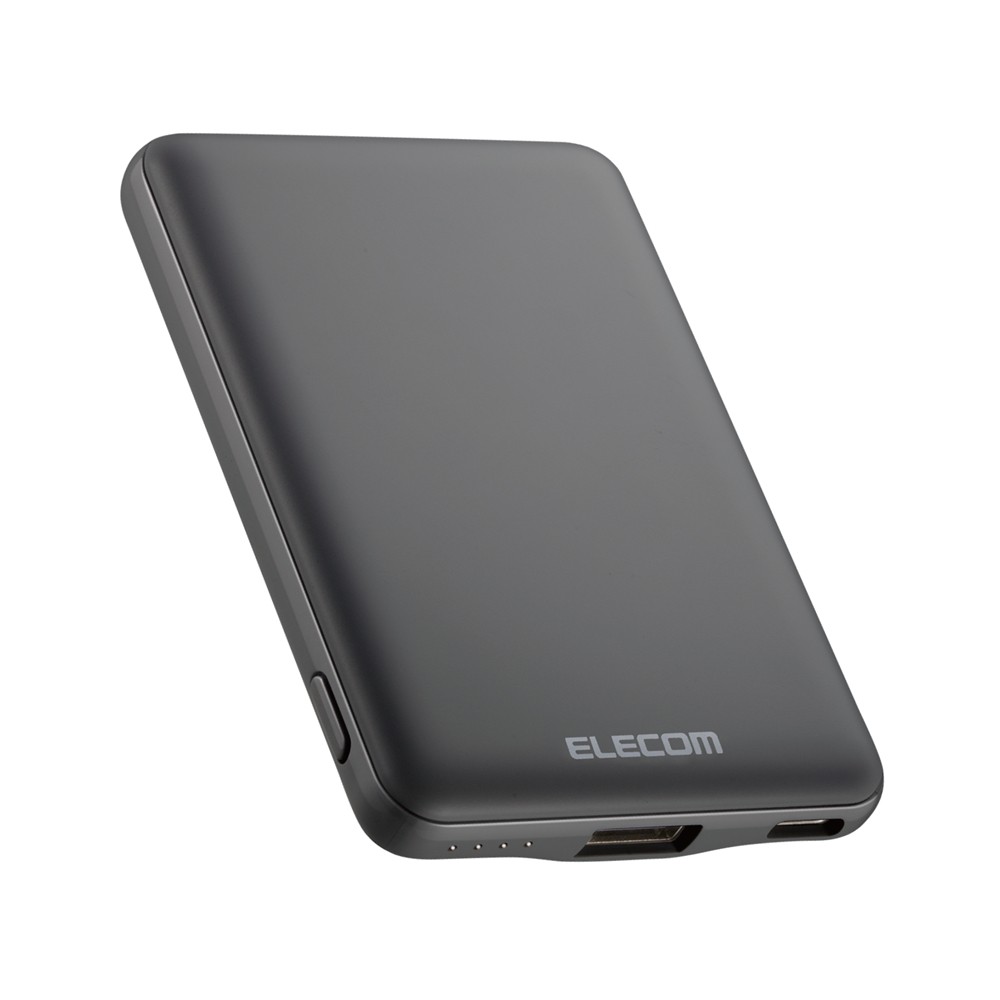 エレコム ELECOM モバイルバッテリー/リチウムイオン電池/ダークグレー