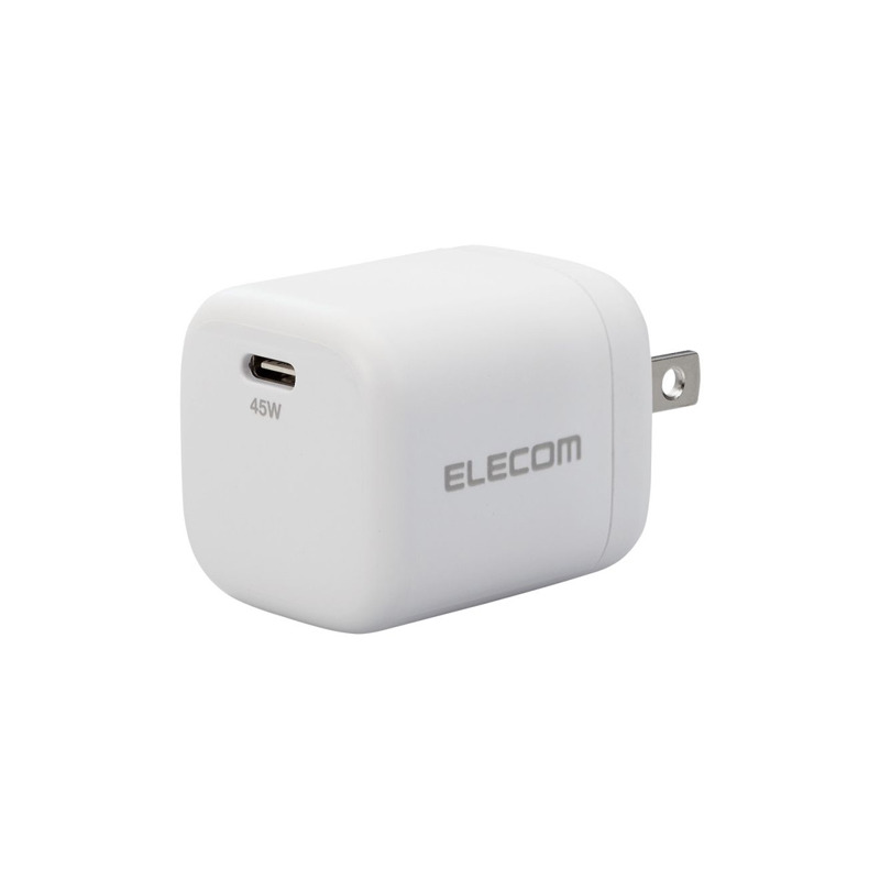 エレコム ノートPC向けACアダプター/USB充電器/USB Power Delivery認証/45W/Type-C1ポート/スイングプラグ/ホワイト