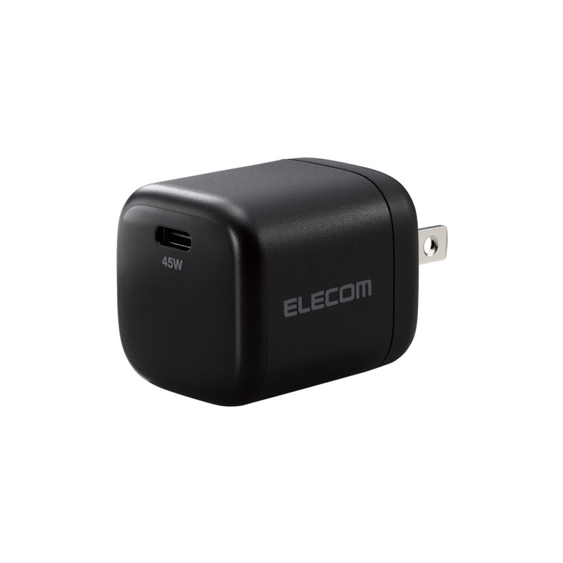 エレコム AC充電器/USB充電器/USB Power Delivery認証/45W/USB-C1ポート/スイングプラグ/ブラック
