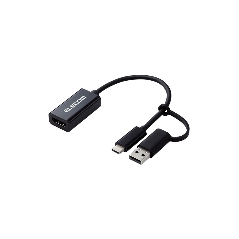 エレコム HDMIキャプチャユニット/HDMI非認証/USB-A変換アダプタ付属/ブラック