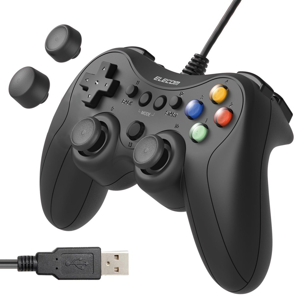 エレコム ELECOM ゲームパッド PC コントローラー USB接続 Xinput PS系ボタン配置 FPS仕様 13ボタン 高耐久ボタン 振動  公式大会使用可 ブラック | 【公式】トレテク！ソフトバンクセレクション オンラインショップ - SoftBank SELECTION