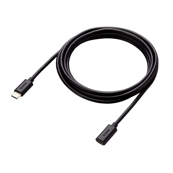 エレコム USB2.0延長ケーブル/C-Cメスタイプ/USB Power Delivery対応/ノーマル/2.0m/ブラック