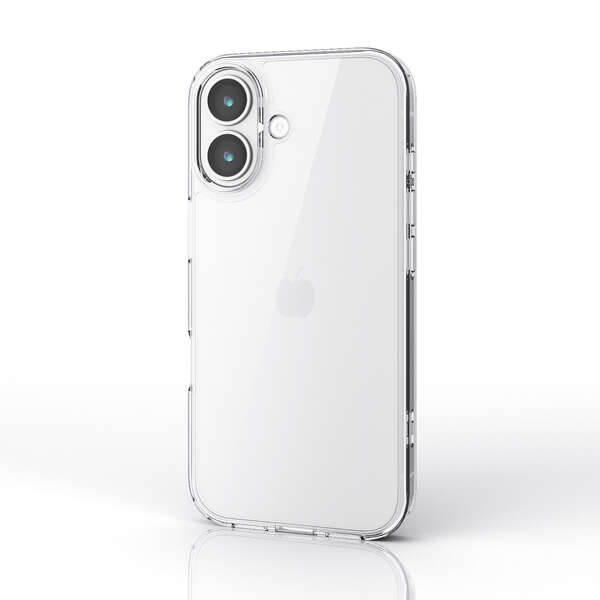エレコム iPhone 17/ハイブリッドケース/メタルステッカー付/クリア
