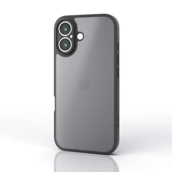 エレコム iPhone 17/ハイブリッドケース/極限/マットブラック(ラバーコート)/メタルステッカー付/ブラック