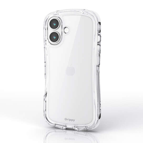 エレコム iPhone 17/Grippy/オールクリア/メタルステッカー付/クリア