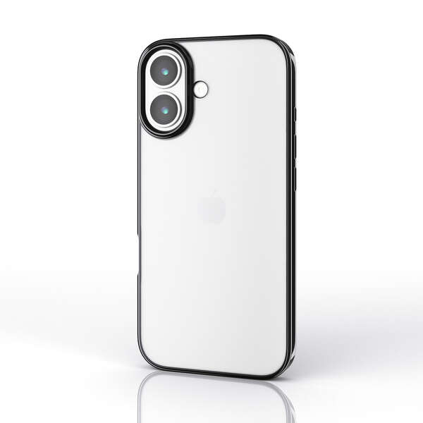 エレコム iPhone 17/ソフトケース/サイドメッキ/メタルステッカー付/ブラック