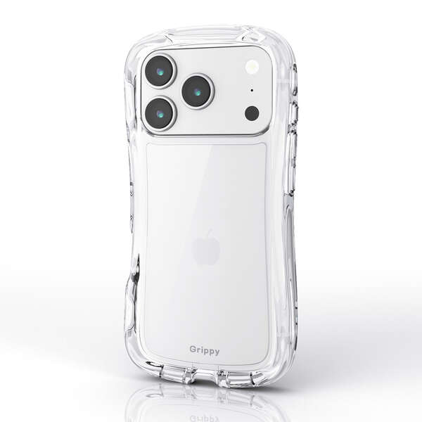 エレコム iPhone 17 Pro/Grippy/オールクリア/メタルステッカー付/クリア