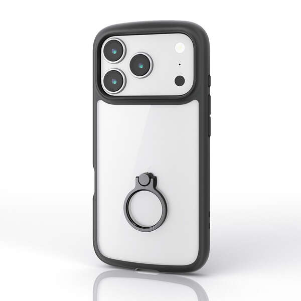 エレコム iPhone 17 Pro/TOUGH SLIM LITE/フレームカラー/リング付/ブラック