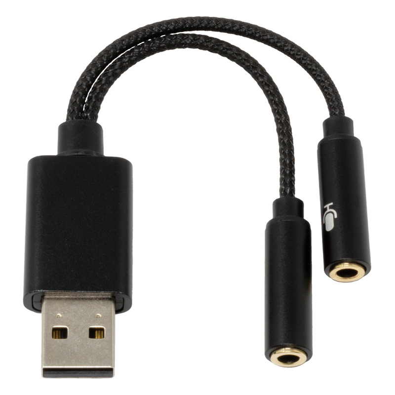 アイネックス USBオーディオ変換ケーブル ヘッドフォン+マイク用