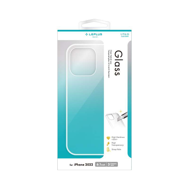 LEPLUS NEXT ルプラスネクスト iPhone 14 Pro 耐傷・ガラスハイブリッドケース 「UTILO Glass」 クリア
