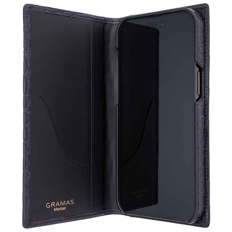 GRAMAS G-FOLIO クロコダイルレザー フォリオケース for iPhone 14 Pro