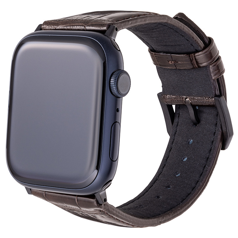 GRAMAS クロコダイルレザーバンド Black Edition for Apple Watch (49