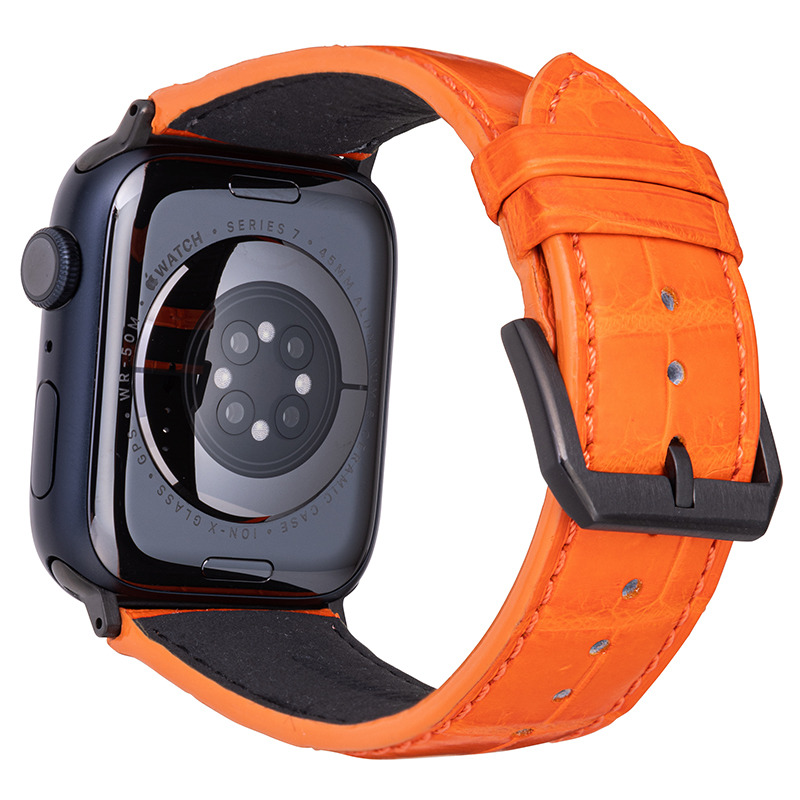 GRAMAS クロコダイルレザーバンド Black Edition for Apple Watch (49 