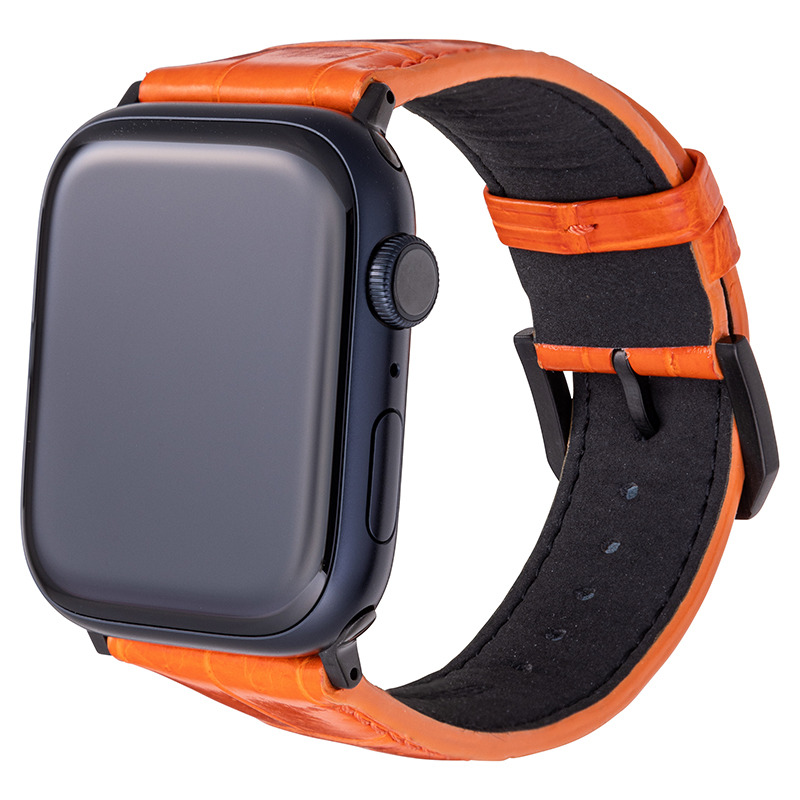 GRAMAS クロコダイルレザーバンド Black Edition for Apple Watch (49 ...