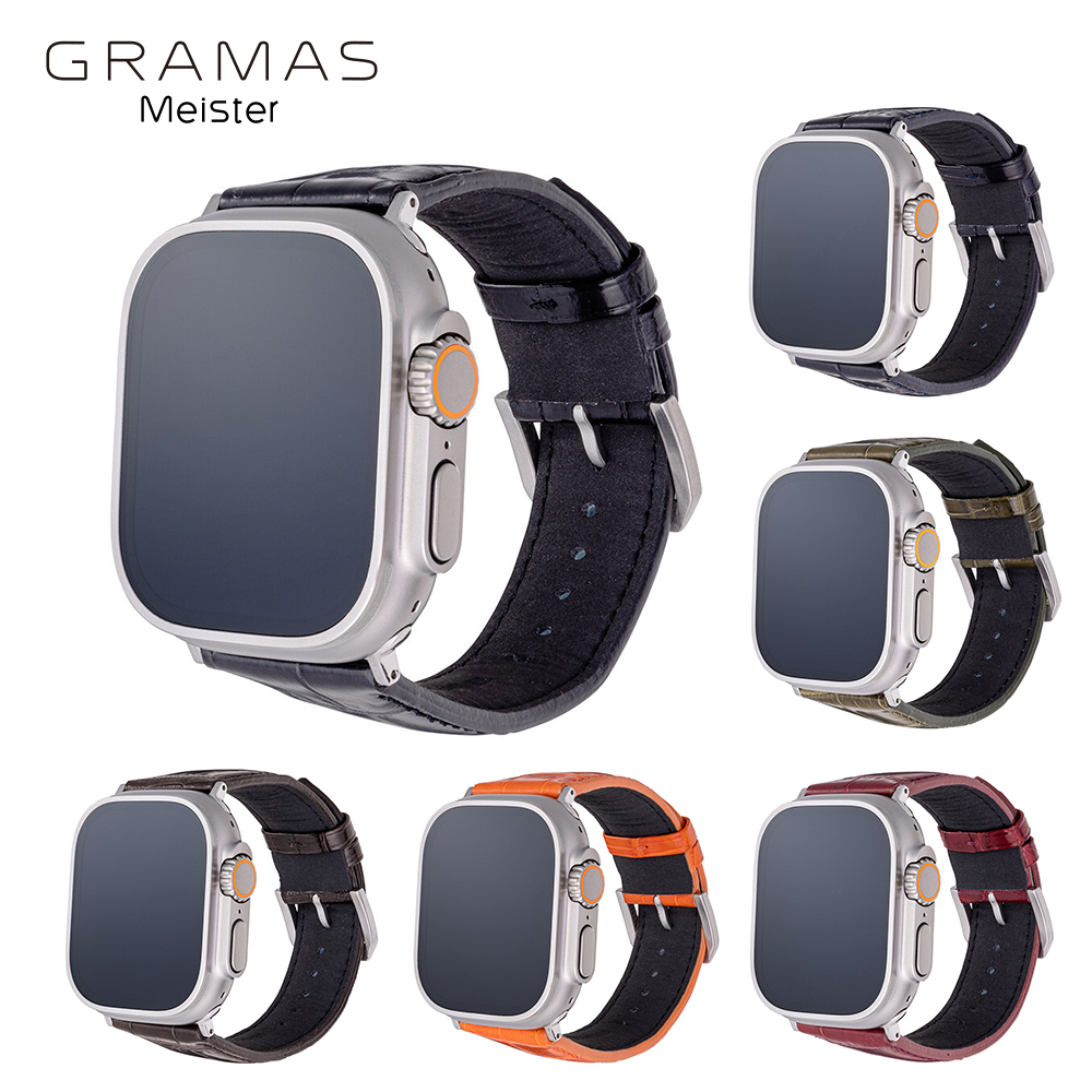 GRAMAS クロコダイルレザーバンド Silver Edition for Apple Watch (49