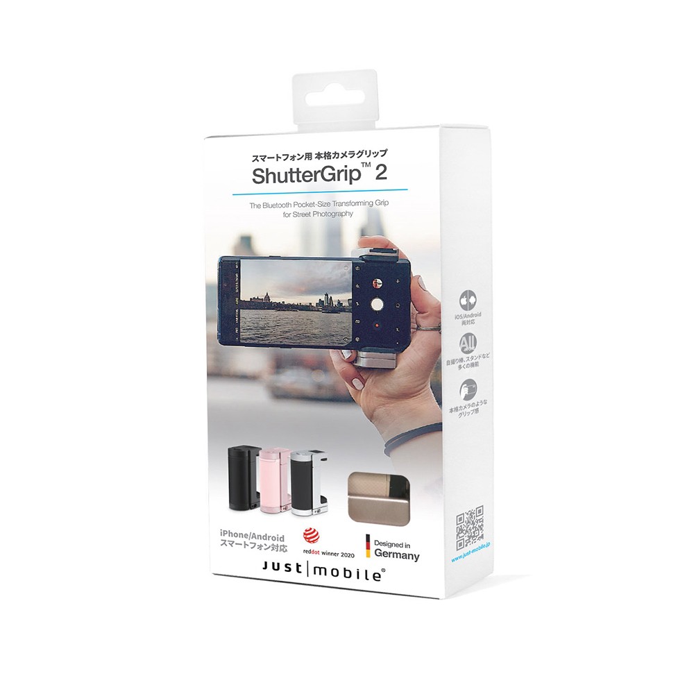 Just Mobile スマホ用多機能カメラグリップ ShutterGrip 2 マット ...