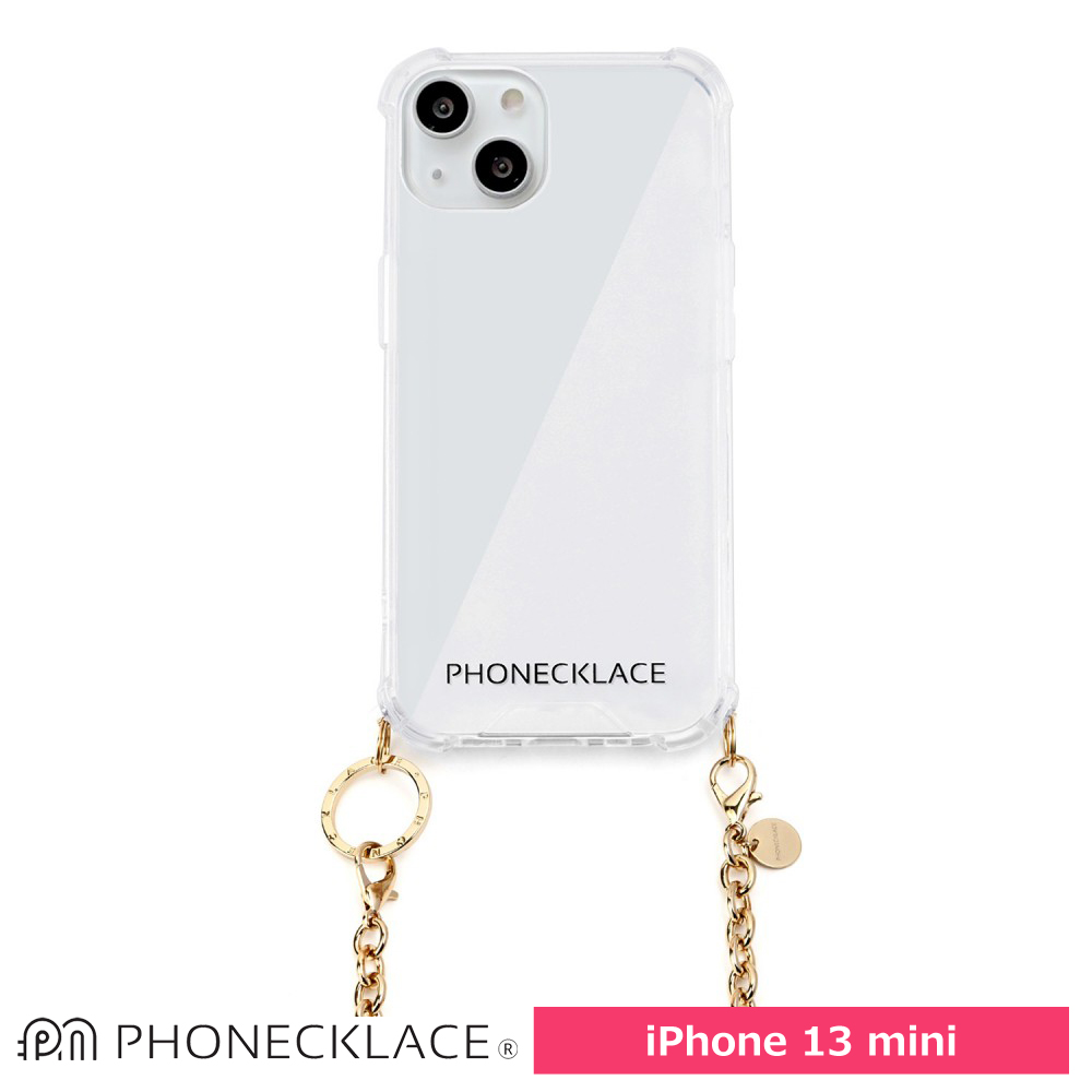 PHONECKLACE チェーンショルダーストラップ付きクリアケースfor iPhone 13 mini ゴールド SoftBank公式  iPhone/スマートフォンアクセサリーオンラインショップ