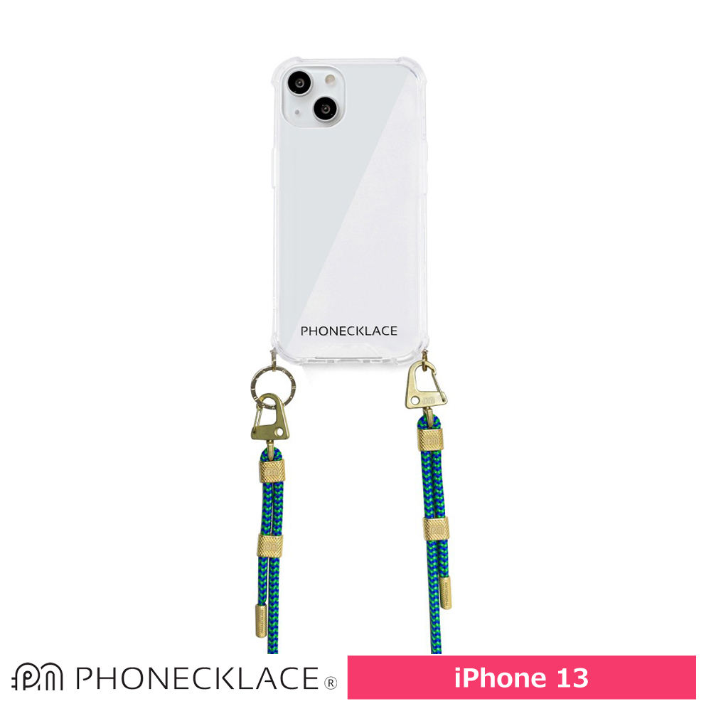 PHONECKLACE  クロスボディストラップ付きクリアケースfor iPhone 13 Sea