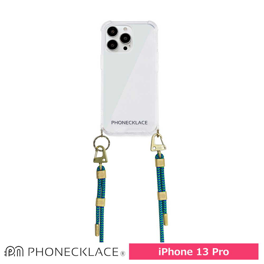 PHONECKLACE  クロスボディストラップ付きクリアケースfor iPhone 13 Pro Sea