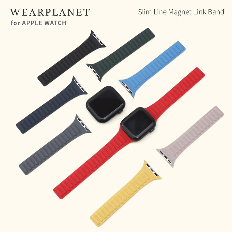 WEARPLANET ウェアプラネット Slim LineマグネットリンクバンドApple Watch 45/44/42mm ミッドナイトブルー  SoftBank公式 iPhone/スマートフォンアクセサリーオンラインショップ