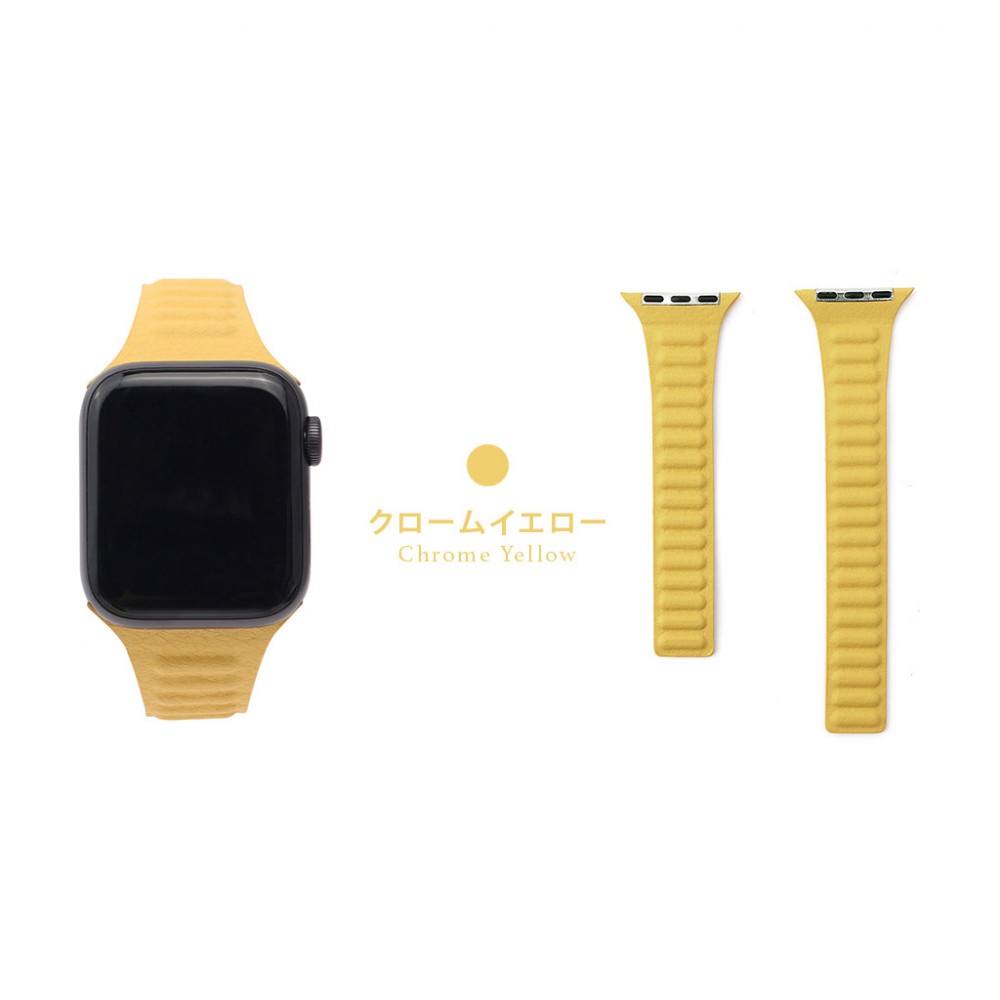 WEARPLANET ウェアプラネット  SlimLineマグネットリンクバンドApple Watch 41/40/38mm クロームイエロー