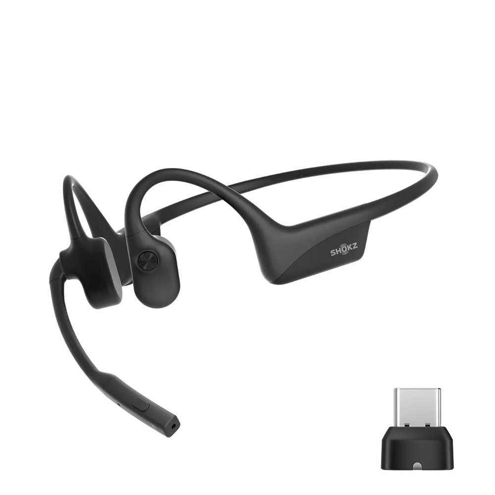 Shokz OpenComm2 UC 2025 Upgrade 骨伝導ワイヤレスヘッドセット オープンイヤー UC対応 ブームマイク グレー SKZ-EP-000041
