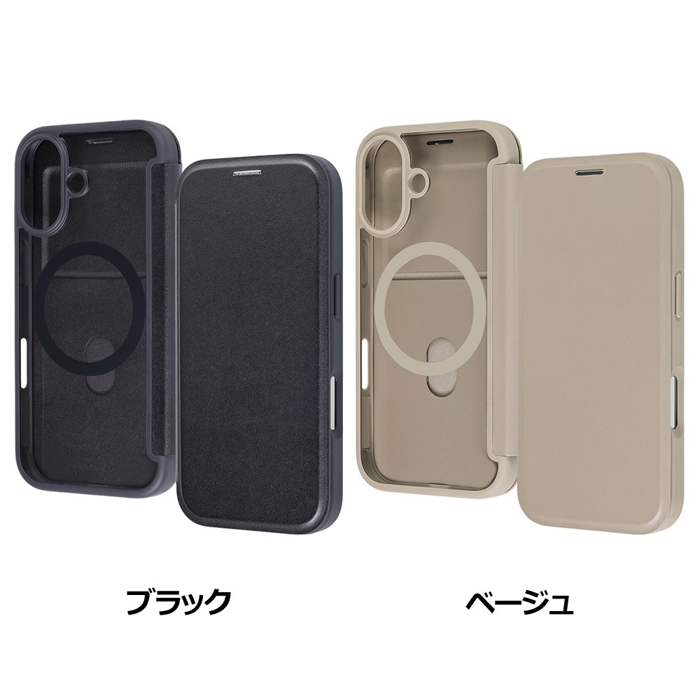レイ・アウト iPhone 17 クリアフリップケース マグネット マグネット充電対応