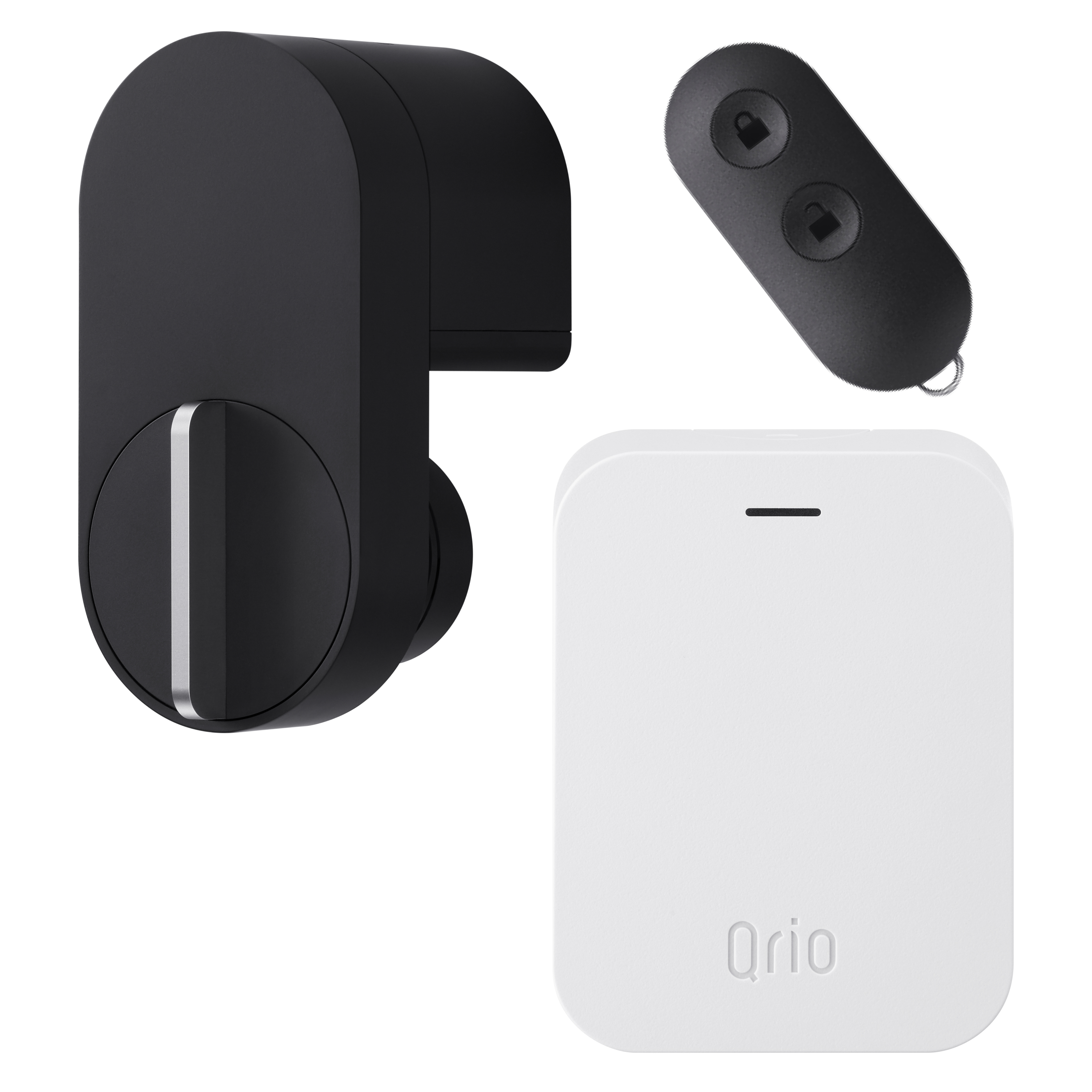 Qrio Lock ブラック・Qrio Hub・Key Sセット 【3点セット】 Q-SL2 【正規販売代理店】 スマートロック 遠隔操作 スマホが鍵になる キュリオロック キュリオキー セット 玄関 鍵 ドアロック 後付 オートロック