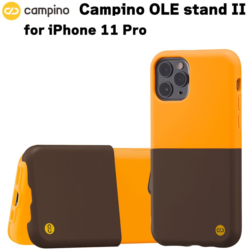 Campino カンピーノ OLE stand II for iPhone 11 Pro クロムイエロー×セピアブラウン アイフォン ケース カバー スマホケース おしゃれ ネコポス便配送