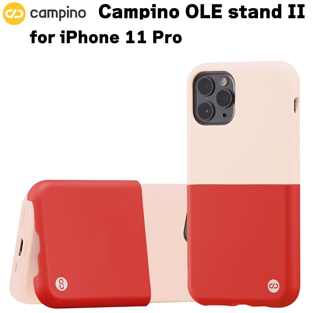 Campino カンピーノ OLE stand II for iPhone 11 Pro ピンクホワイト×カーマインレッド アイフォン ケース カバー スマホケース おしゃれ ネコポス便配送