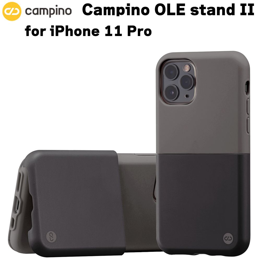 Campino カンピーノ OLE stand II for iPhone 11 Pro チャコールグレイ×ランプブラック アイフォン ケース カバー スマホケース おしゃれ ネコポス便配送