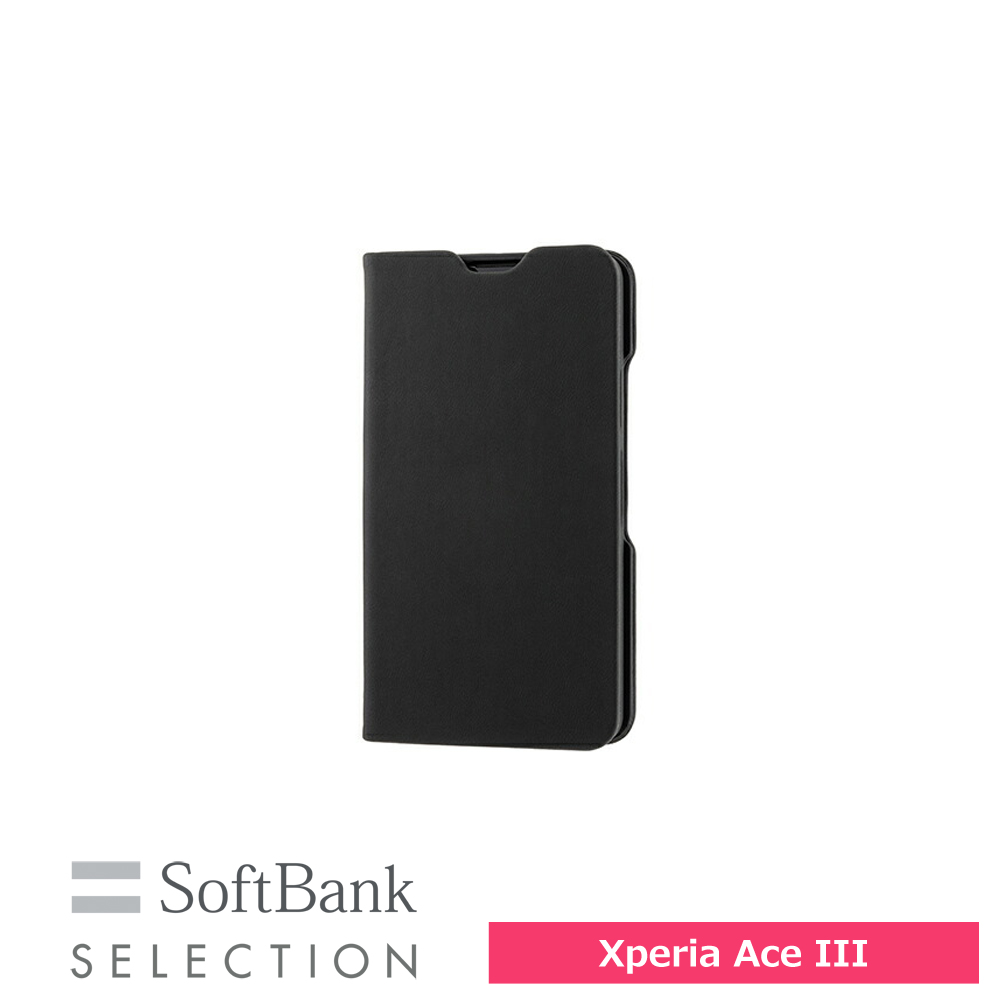 SoftBank SELECTION 耐衝撃 抗ウイルス 抗菌 Stand Flip for Xperia Ace III ブラック SB-A038-SDFB/BK 手帳型ケース