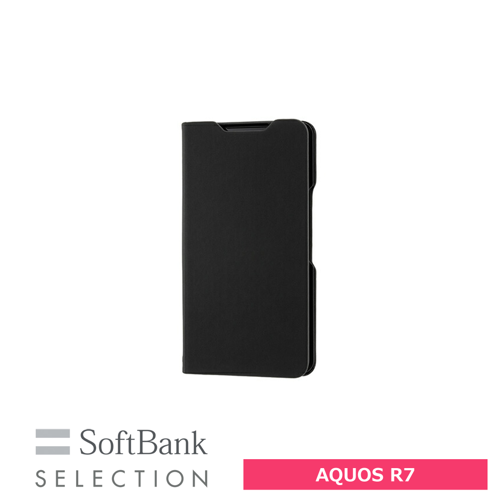 SoftBank SELECTION 耐衝撃 抗ウイルス 抗菌 Stand Flip for AQUOS R7 / ブラック SB-A041-SDFB/BK 手帳型ケース