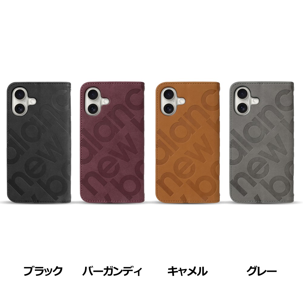 iPhone 16 new balance [手帳ケース/スタンプロゴスエード]