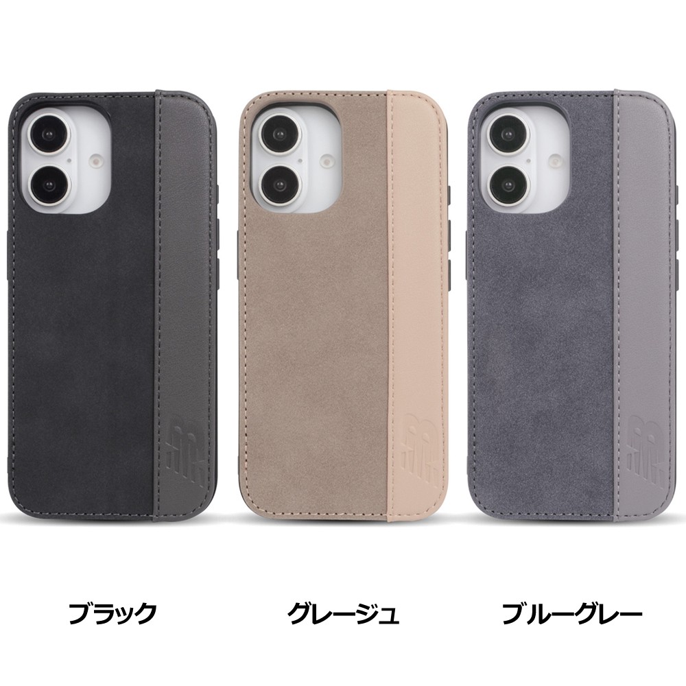 iPhone 16 new balance [スタンド付き背面ケース/スエード]