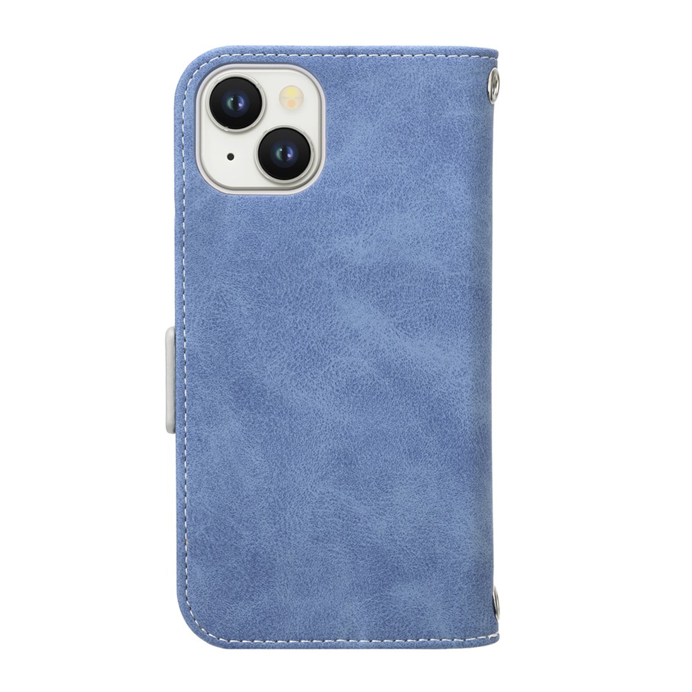 PGA iPhone 14 / iPhone 13 フリップカバー レターデザイン　ブルー